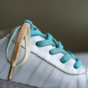 OurLaces Shoelaces - Ombre Gold and Teel - 45"x.25"